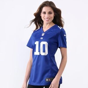 New York Giants Eli Manning #10 Nike Royal Blue Game Jersey V-Neck Short Sleeve